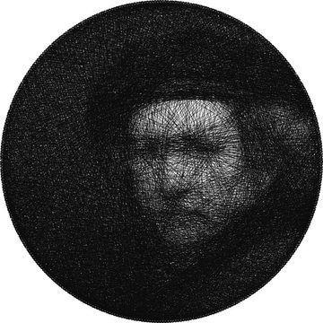 String art preview of Rembrandt, Self-Portrait (1659)
